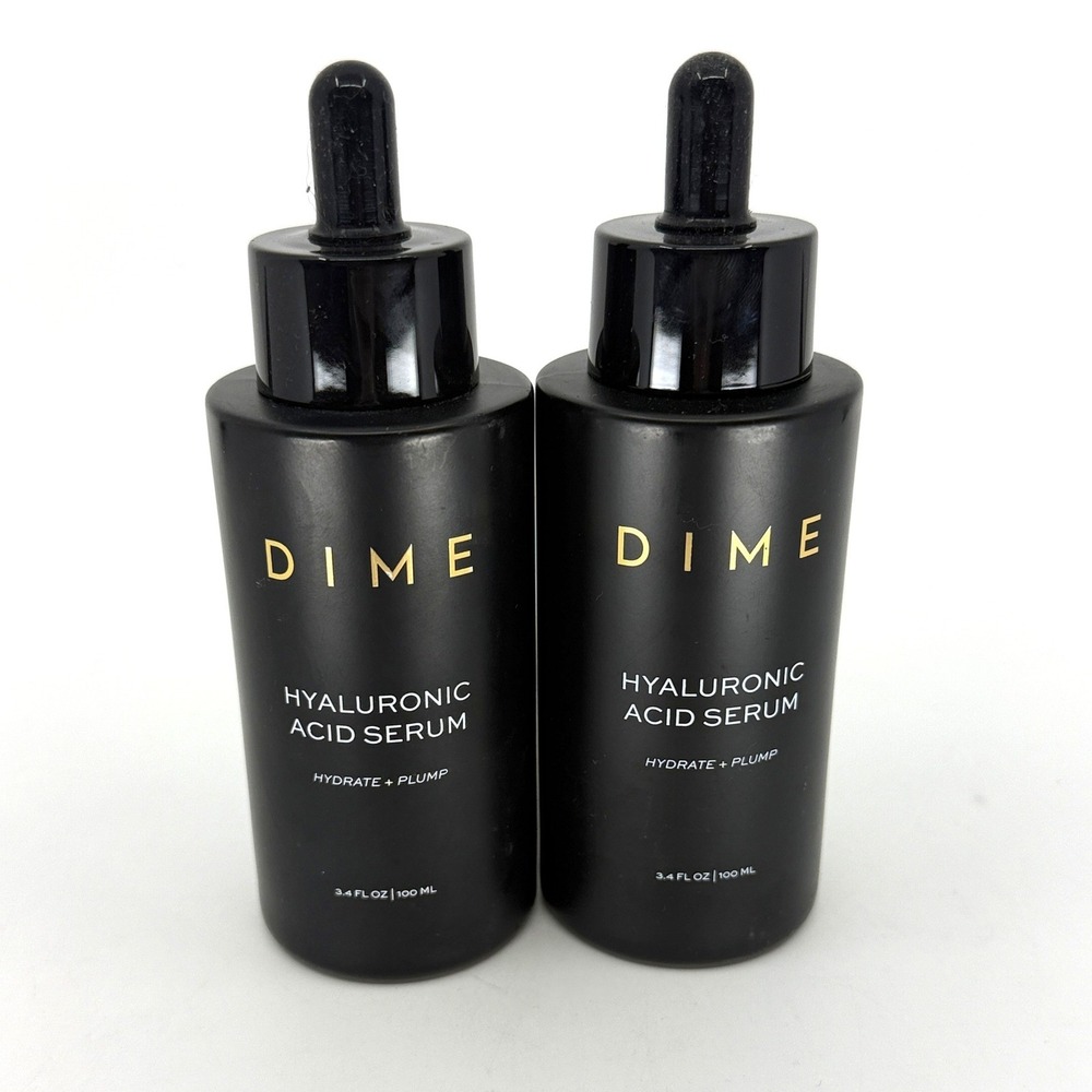 2 Pack DIME Beauty Jumbo Hyaluronic Acid Serum 3.4 oz 100mL Hydrate Plump